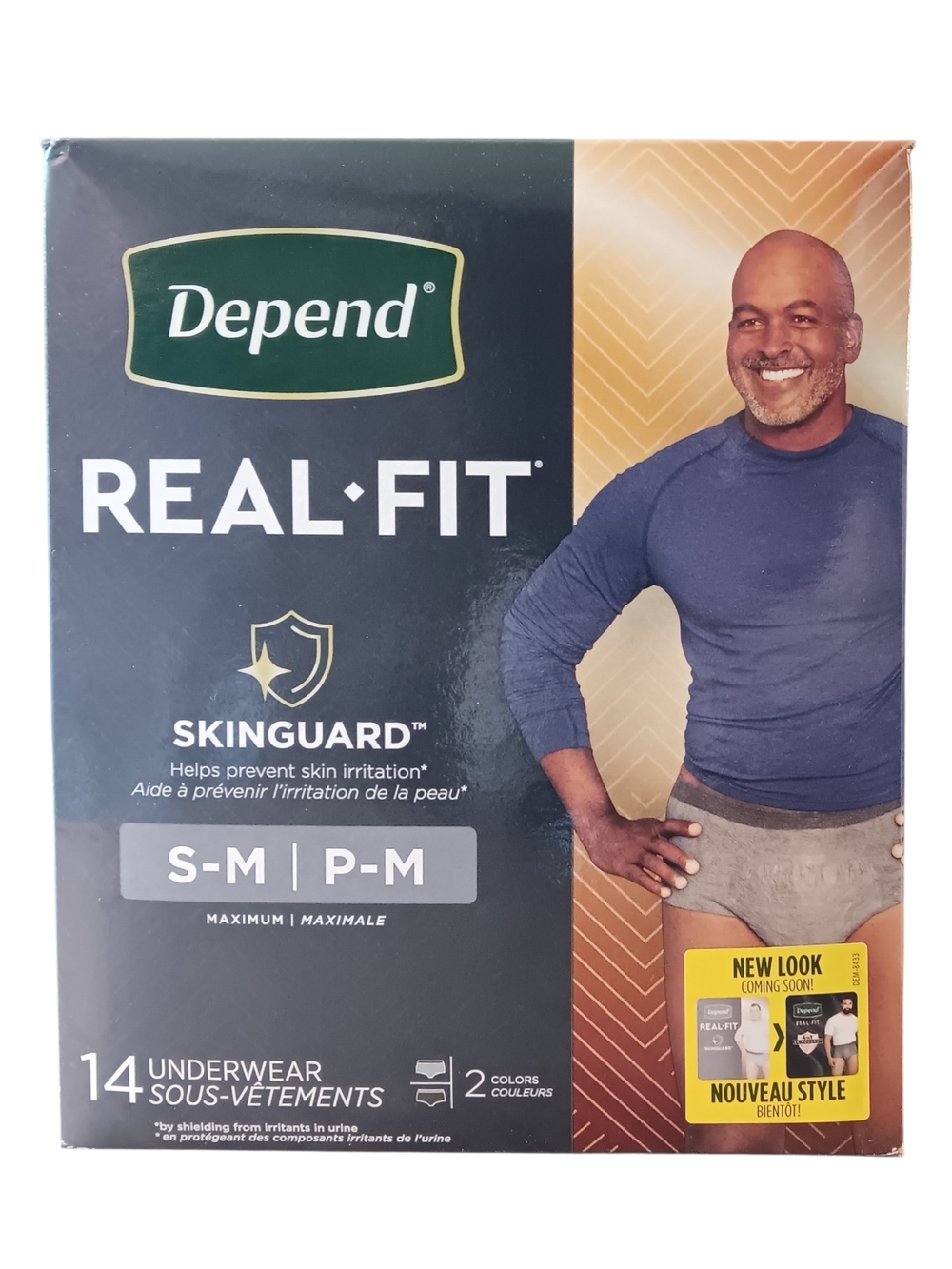 Depend Real Fit Men’s Briefs - Gray - S/M (14 Count)
